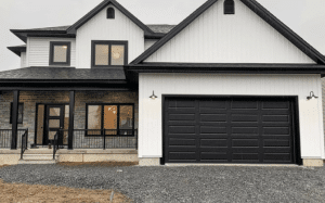 Styling Black Garage Doors on White House Exteriors